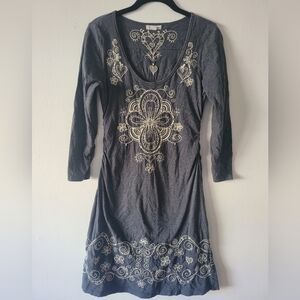 Boston Proper Embroidered Dress. Gray. Size Small.